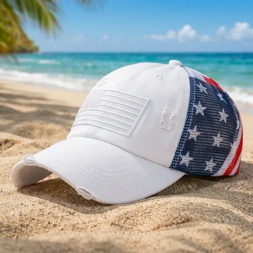 Women's 90s Vintage All American Trucker Baseball Hat - Distressed Washed Patriotic Cap, Retro Mesh Back Adjustable Snapback, Lightweight Graphic Fitted American Casual USA Printed Accessory for 4th of July Summer Outdoor Wear, 90S Vintage Hats