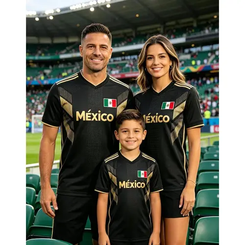 Premium Mexico Flag Black Gold  Tshirts, Patriotic Football Shirt for All Ages, Breathable Quick-Dry Outfit for Sports & Daily Wear, Thoughtful Gift for Fans # MexicoJersey # MexicanPrideFootballTop # QuickDryShirt # AllAgesSportsWear
