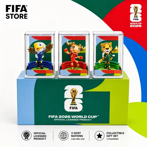 FIFA 2026 Licensed Plastic Mascot Summerwins Official Action Figure, Playful Confident Friendly Premium Football Fan Gift with Transparent Display Box (Toys & Hobbies Classic Novelty Action Figures), Mascots, Three Figures