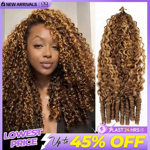 OQ HAIR Highlight 4/27 Burmese Curly Crochet Human Hair 50g Pre-separated Feather Honey Blonde Crochet Human Hair Invisible Miracle Knots Hair #SohoChic #TikTokShopBackToSchool