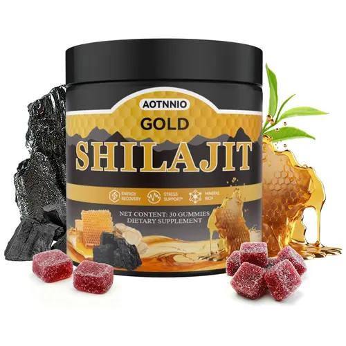 Gold Shilajit Gummies with Organic Manuka Honey | Energy & Stamina Support | 30 Dietary Supplement | DealsForYouDays