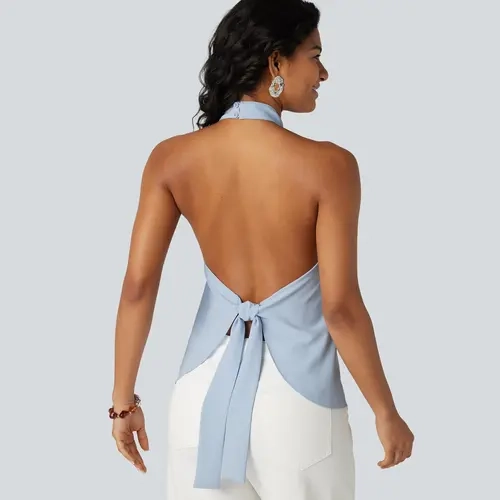 Halara Backless Tie-back Casual Halter Top