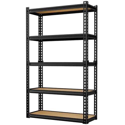 LEVELEVE Heavy Duty 5-Tier Metal Storage Shelf Utility Racks - Adjustable Multi-Level Utility Racks, Multi-Size Household Organiser for Kitchen, Garage, Basements Organization