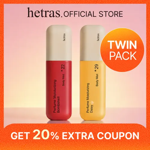 [hetras] Perfume Body Mist 2ea - SIGNATURE Scent Duo  | Bombshell & Daisy Scent Set | Moisturizing Niacinamide Body Spray |  Body Glow, Smooth Skin | for Texture & Uneven Skin tone | Long-Lasting Skin Scent | Korean Skincare (4.06 fl oz each)