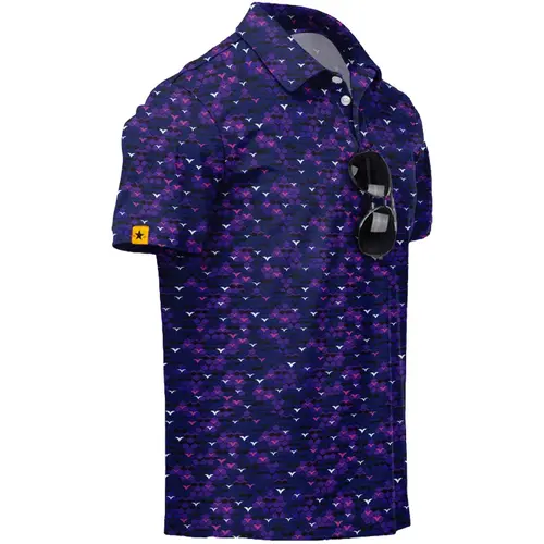 ZITY Men's Golf Shirts Short Sleeve Moisture Wicking Performance Print Patterns Casual Collared Golf Polo Shirt for Men Breathable Casual Classic Day Fabric Golf Menswear Outdoor Print,clothes for back to school,first day of school outfits