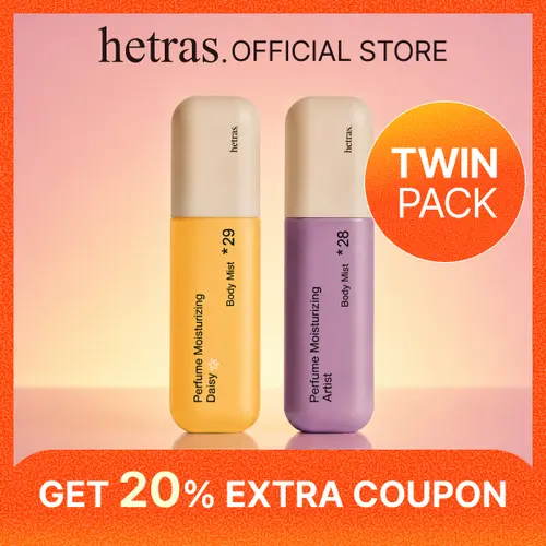 [hetras] Perfume Body Mist 2ea - SIGNATURE Scent Duo  | Daisy & Artist Scent Set | Moisturizing Niacinamide Body Spray |  Body Glow, Smooth Skin | for Texture & Uneven Skin tone | Long-Lasting Skin Scent | Korean Skincare (4.06 fl oz each)