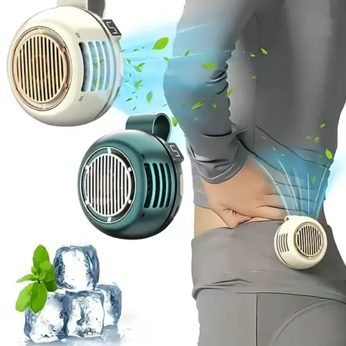 2026 Upgraded Portable Silent Bladeless Clip-On Fan with LED Display, Compact Wearable Waist/Neck Fan, 5-Speed Wind Control, 1000mAh Rechargeable Battery, Hands-Free Clip Design for Outdoor, Travel, Office Cooling