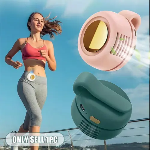 Portable Mini Wearable Fan, Personal Fans Portable Rechargeable, Silent Leafless Electric Fan, Portable Bladeless Fan, Adjustable 3-Speed Neck and Waist Fan, Rechargeable Rotating Fan, Cordless Rechargeable Fan for Outdoor, Travel, Office