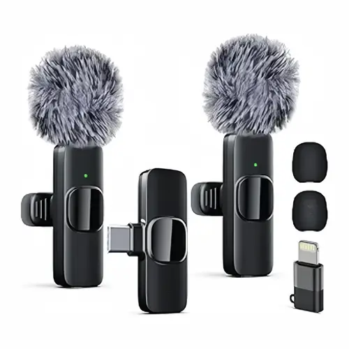 Wireless Mini Lavalier Microphone for iPhone, iPad & Android, Noise-Cancelling Plug & Play Lapel Mic with USB Rechargeable Design, Ideal for Short-Video Creation, Vlogs and Live Streaming-MM1