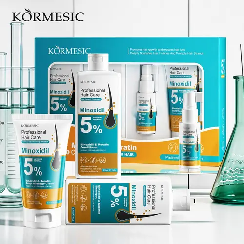 KORMESIC Keratin Honey Haircare Kit Set, 400 ml Antioxidant Scalp and Hair Care Cross-Border Full English Treatment Set, Scalp Care, Antioxidants, Kormesic Keratin Scalp And Hair Care Kit