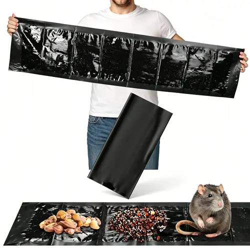 47 Inch Ultra Large Sticky Mouse Glue Traps Sticky Rat Trap that Work for Rats Roaches Rodents Heavy Duty Pre Baited Mats Indoor Outdoor Catch Pest (Black)