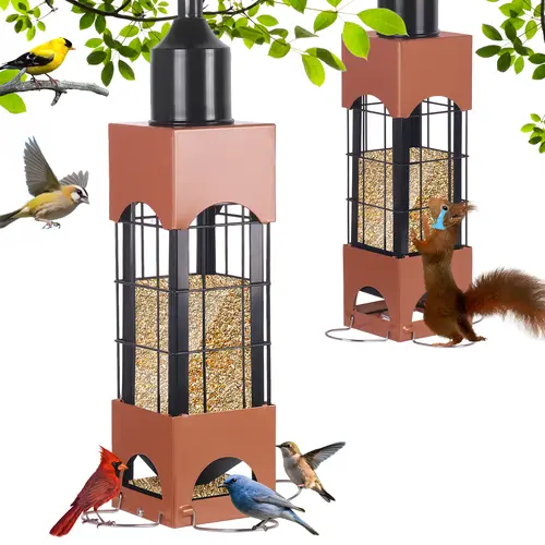 Wildpark Squirrel-Proof Bird Feeder - Hanging Outdoor Feeding Tool for Attracting Finches & Cardinals, Keeps Squirrels Stay Out, Ideal Gift for Nature Lovers, Food Feeders