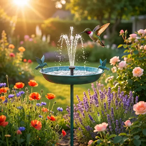 2-in-1 Solar Bird Bath Fountain, Metal Outdoor Bird Water Station with IPX8 Waterproof Pump, Heavy-Duty Design, Easy Tool-Free Assembly for Garden, Yard, Patio & Backyard Decor