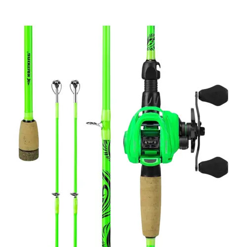 KastKing Zephyr Dual-Tip Fishing Rod and Reel Combo,Spinning & Baitcaster Combo,Dual Tips Section for Different Powers,IM6 Graphite 2-Piece Rod with Extra Tip,Sensitive & Powerful,Freshwater Fishing