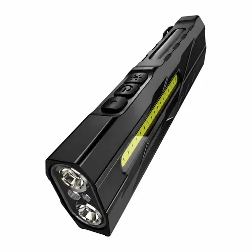 Rechargeable Magnetic Work Light, USB-C Pocket Flashlight with COB Side Light & Laser Pointer, Compact EDC Light for Mechanics, Garage, Camping & Emergency Use