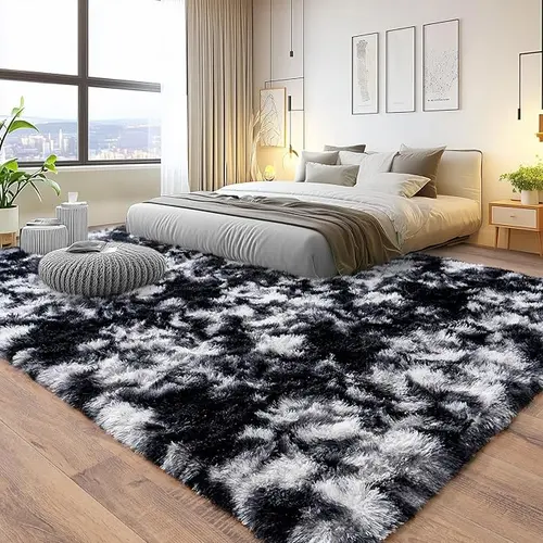 【Summer Sale Deals】【Moving Season】REZUTAN High-Quality Soft Faux Fur Shag Area Rug - Aesthetic Modern Fluffy Decor for Living Room, Bedroom - Mother's Day Gift, Home Room Accent