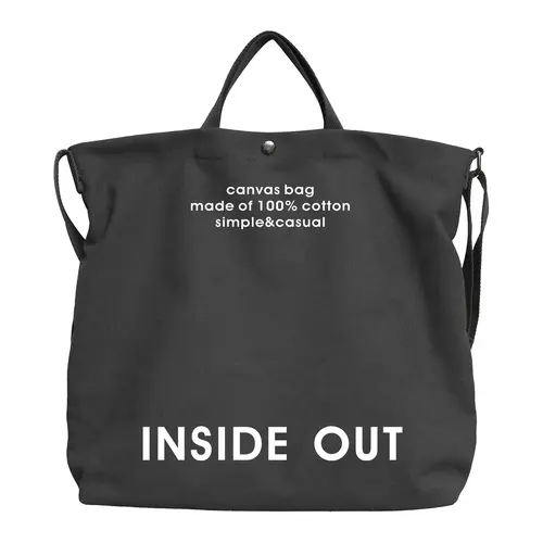 Riverich Cotton Canvas Tote Bag, Unisex Streetwear Style with Inside Out Print, 3-in-1 Reusable Crossbody & Shoulder Bag for Travel, Reusable Tote Men's Crossbody & Shoulder Bags