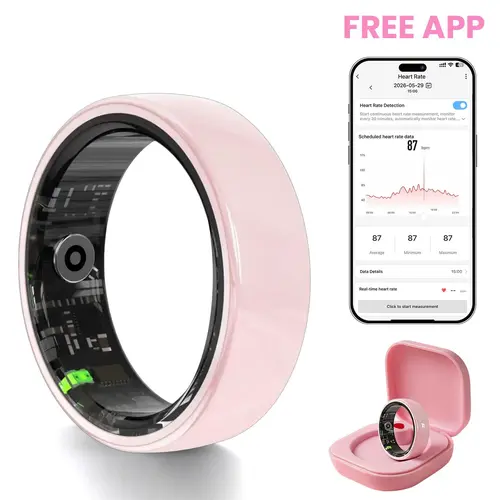 Women's Smart Ring - Portable Mini Wearable Device with Multi-Monitoring Sensors, Heart Rate Monitor, Blood Oxygen Level Tracking, Sleep Monitor, Pedometer, Health Metrics Tracker, Ideal Gift for Women