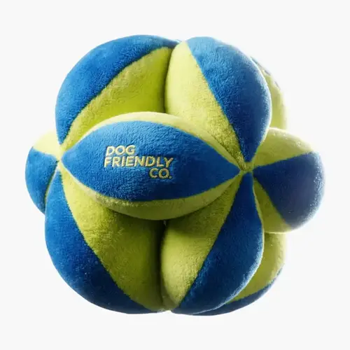 Geo Ball Interactive Treat-Dispensing Dog Toy - Plush Softness, Gentle on Teeth and Gums, Treat Hiding, Universal Size, Endless Entertainment for Light Chewers - Dog-Friendly Pet Supply