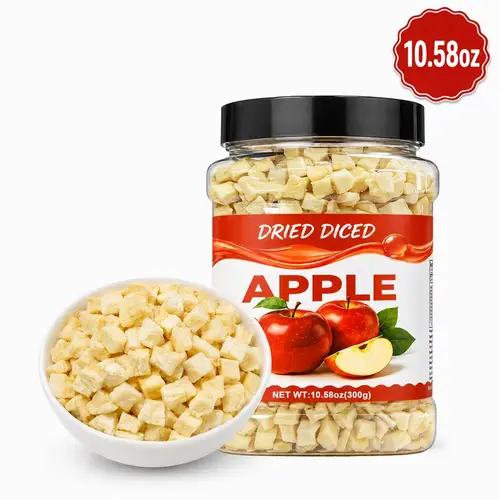 10.58oz Pure Freeze-Dried Apple Chunks, 100% Single Ingredient Fruit Snack, Ideal for Kids, Parties & Baking Fillings