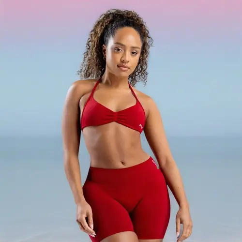 DFYNE Women's 2-Piece Impact Strappy Seamless Sculpting Gym Set - Strappy Sports Bra & Seamless Baselayer for Workout, Women's Sportswear