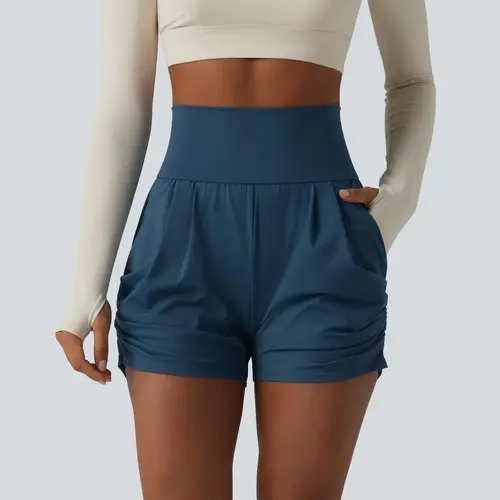 【Creator's Pick】Halara SoftlyZero Airy High Waisted Ruched InstantCool Yoga Shorts 3'' with Pockets #BackToSchool