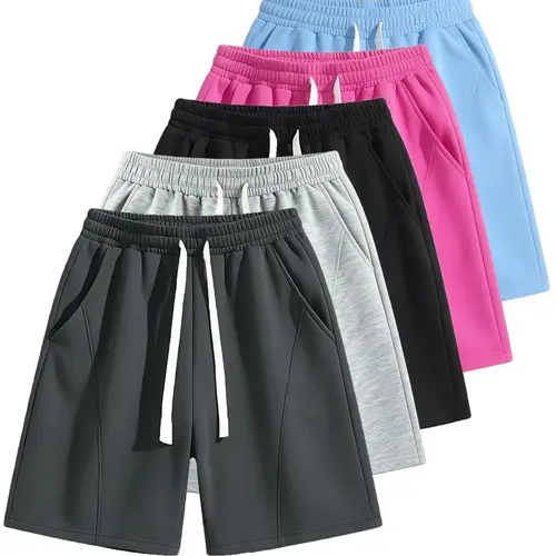Men's Drawstring Casual Shorts, Streetwear Style, Side Pockets, Lightweight, Multi-Color Options, Sportswear