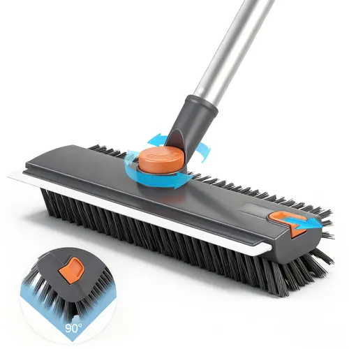 2026 New 3-in-1 Adjustable Heavy-Duty Floor Scrub Brush with Long Handles, Extended Grip, Plastic Body, Hidden Hooks – Clean, Scrape & Sweep, No Bending, Home Cleaning Tool, Cleaning Tools for Housekeeping