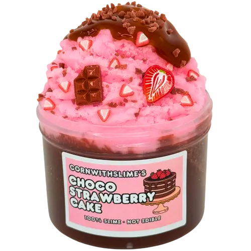 Choco Strawberry Cake 8oz Slime Icee x Clear Texture Scented Chocolate Strawberry Cake
