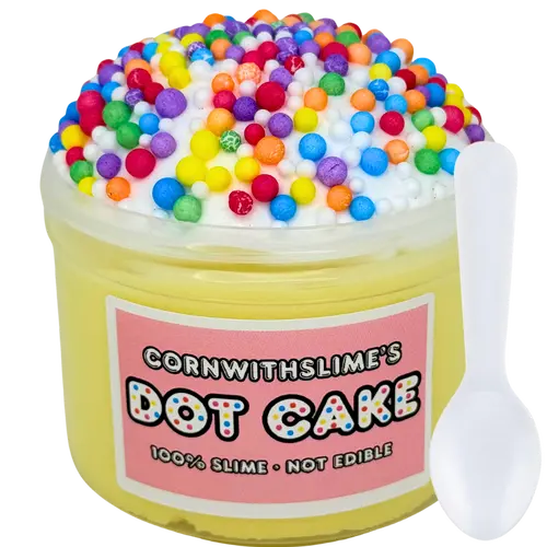 Dot Cake 8oz Slime Cloud Dough x Clay Slime Texture Scented Birthday Cake