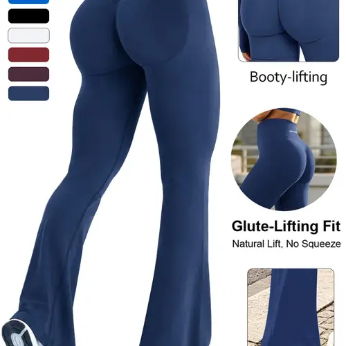 BBFIRA Women's Seamless Slightly Flared Cut Yoga Pants, High-Elasticity Tummy Control and Butt-Lifting Shaping Workout Leggings for Yoga & Workouts