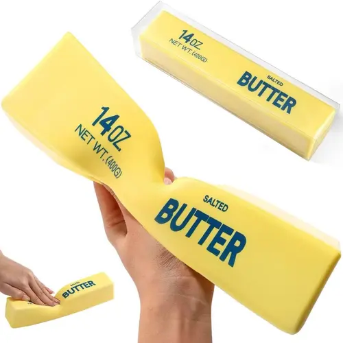 Jumbo Butter Stick Slow Rising Squishy Stress Toy, Giant Realistic Butter Block Squeeze Fidget Toy for Adults Kids Anxiety Relief Desk Decor