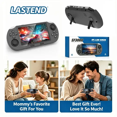 LASTEND SF3000 Portable Retro Handheld Gaming Console - 4.5" HD IPS Screen, 3000mAh Rechargeable Battery, 16GB TF Card, Compact Electronics with Protection, Father's Day Gift, Video Game Device for Mobile Gaming & Portable Digital Travel Games