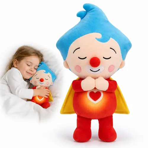 Soothing Rhythmic Breathing Plush Toy , 40cm Soft Stuffed Animal Sleep Soother with Glowing Belly, Huggable Comfort Snuggle Plushie for Toddlers, Calming Bedtime Companion Toy, Ideal Birthday Baby Shower Gift for Boys & Girls Electric pet TOY