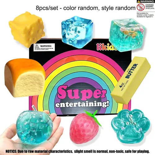 8pcs/set - Mystery Surprise Blind Box Pinch, Blind Box Stress Relief Toy, Soft Squeeze Toy, Squishy Set, Sensory Set, Creative Slow Return Pinch, Party Gift