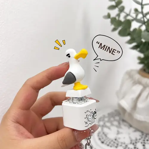 Seagull MINE! Button Keychain-Real Sound & LED Light, Funny Interactive Gift for Friends & Family