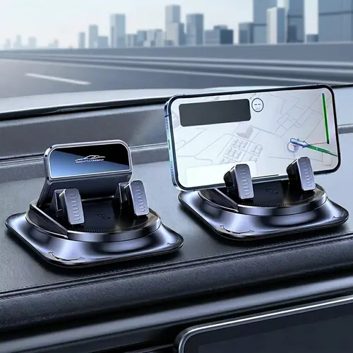 Phone Holder for Car, Father’s Day Gift Car Accessories, Universal Dashboard Mount with 360° Rotate, Adjustable Angles, Strong Suction Cup, Silicone Base Non-Slip Stand for Driving Nav, Surface Friendly, Universal Fit