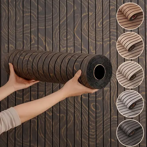 Extra Thick 3D Vintage Wood Grain Vinyl PVC Peel-and-Stick Wallpaper, Renter-Friendly, Soundproof, Anti-Static, Removable, Washable, Waterproof Large Size (15.7*118.1 in) Roll for DIY Kitchen Backsplash, Accent Wall, Wallpaper Ideas Home Improvement