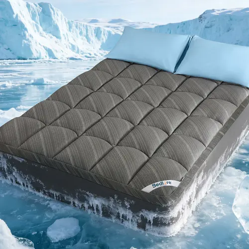 【HomeEssentials】Bedlore Cooling Mattress Topper for Hot Sleepers, Soft Fluffy Pillow Top Bed Pad, Breathable Noiseless Back Pain Relief Bedding, Washable, 6"-18" Deep Pocket, Luxury Hotel Style Mattress Pad/Topper/Protector for Home, Hotel Style Mattres