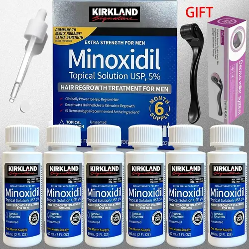 Kirkland Minoxidil 5% Hair Growth Liquid Haircare Product | Targets Fine Strands, Improves Thinning & Baldness, Boosts Lengthening, 3-Month Supply