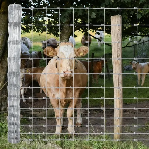 Garvee Heavy-Duty Galvanized Wire Livestock Fence – Corrosion Resistant Metal Mesh for Cattle, Goat, and Deer – Durable Farm and Ranch Barrier – Multiple Sizes Available