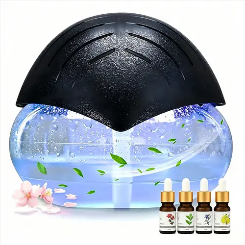Portable Aromatherapy Diffuser Humidifier - Aromatherapy Machine, Diffuser Plug, Dual Aroma Function, Automatic Color-Changing LED Night Light, 4 x 10ml Fragrance Oils Included for Home, Office Use, Diffusers