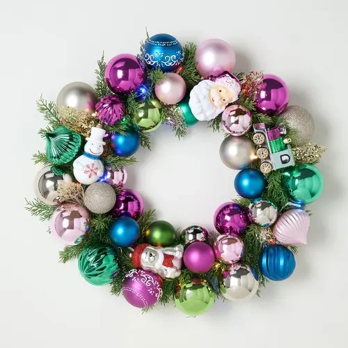 Kringle Express 22" LED Shatterproof Ornament Wreath
