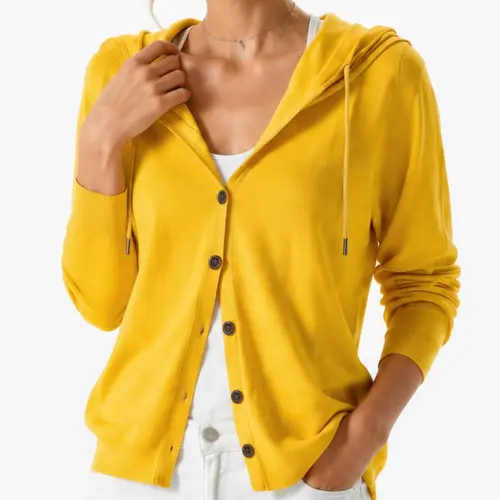 New Women's Knitted Hooded Cardigan, Loose Fit, Casual Style, Commute Sun Protection Top, Long Sleeve, Soft Fabric, Breathable, Drawstring Hood, Knitwear, Loose Knitting Cardigan