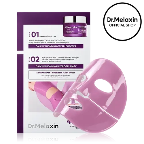 [Dr.Melaxin Official] 2-STEP CALCIUM BONDING GEL MASK 4EA with 10,000ppm Re-Bonding Calcium Double Glow & Elasticity for Visible Barrier Repair Firming Care