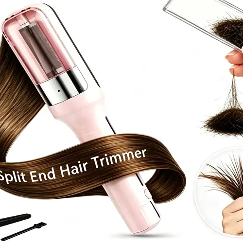Split End Hair Trimmer for Women, Cordless Rechargeable Home Tool Hair Clipper, Removes Damaged Hair Without Changing Length, Type C Charging, Portable Hair Care Styling Tool