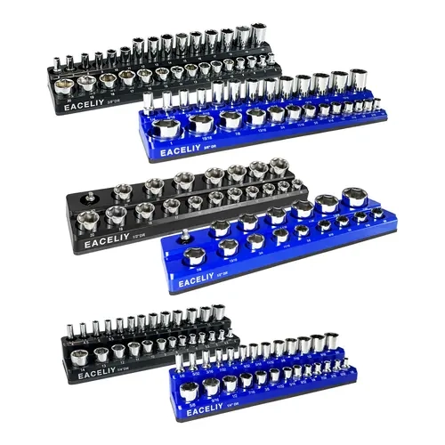 6-Piece High Quality ABS Plastic Socket Organizer Set, Corrosion-Proof 1/2"-1/4"-3/8" SAE & Metric Deep/Shallow Trays, Easy Installation Kit Holds 143pcs (Sockets Not Included) #TikTokShopBacktoSchool #toolupgrade
