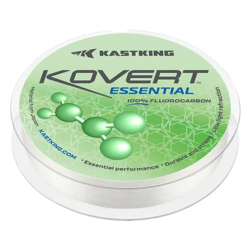 KastKing Kovert 100% Fluorocarbon Fishing Line - Clear Fishing Leader, High Sensitivity, Strong Knot Strength, Shock & Abrasion Resistant, Extreme Clarity, Ultra-Low Visibility, Fast Sinking