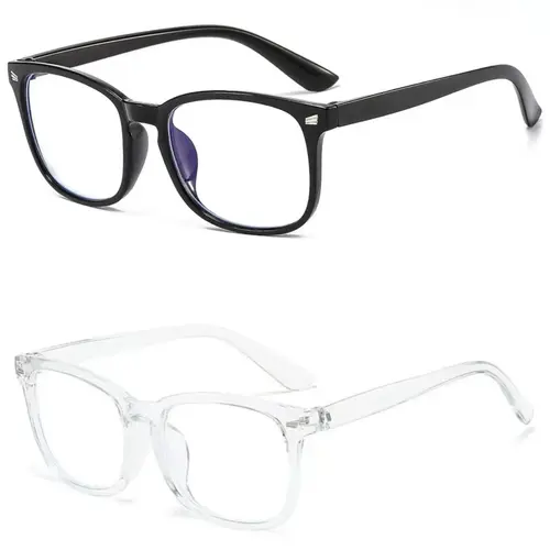 2-Pack Blue Light Blocking Glasses, Lightweight Anti-Eye Strain Eyewear for Men, Ideal for Computer Gaming, Office Work, Daily Long Screen Time