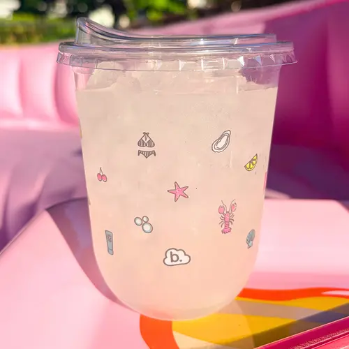 Cups For Cute Little Drinks | 16oz Coastal Cups + Sipper Lids + Pink Straws (25 Pack)